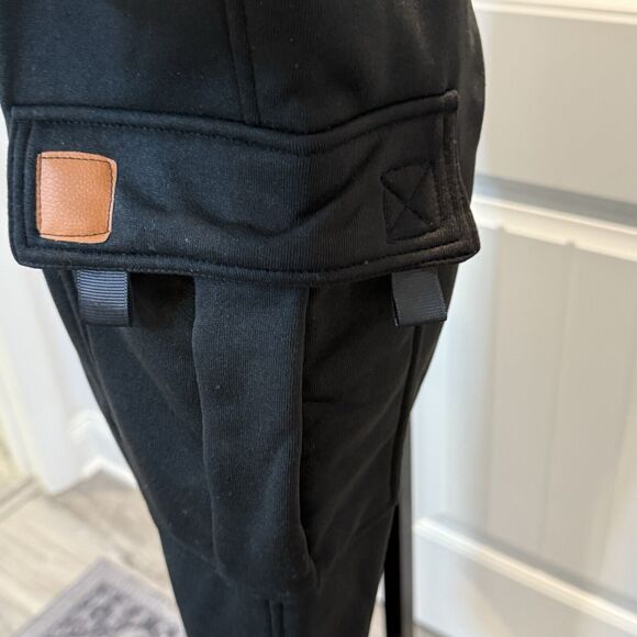 Men's Heavyweight Fleece Cargo Sweatpants Loose Fit Open Bottom Sweat Pants XL - Picture 4 of 16